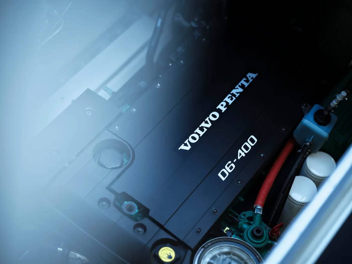 Volvo Penta D6-400 marine diesel in an engine room